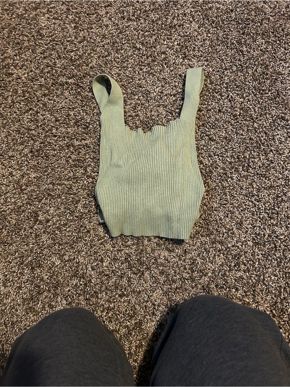 Kimchi Blue Ribbed Square-Neck Tank in Sage